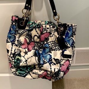 Coach Bag Never Used! Butterfly and Logo Satin.